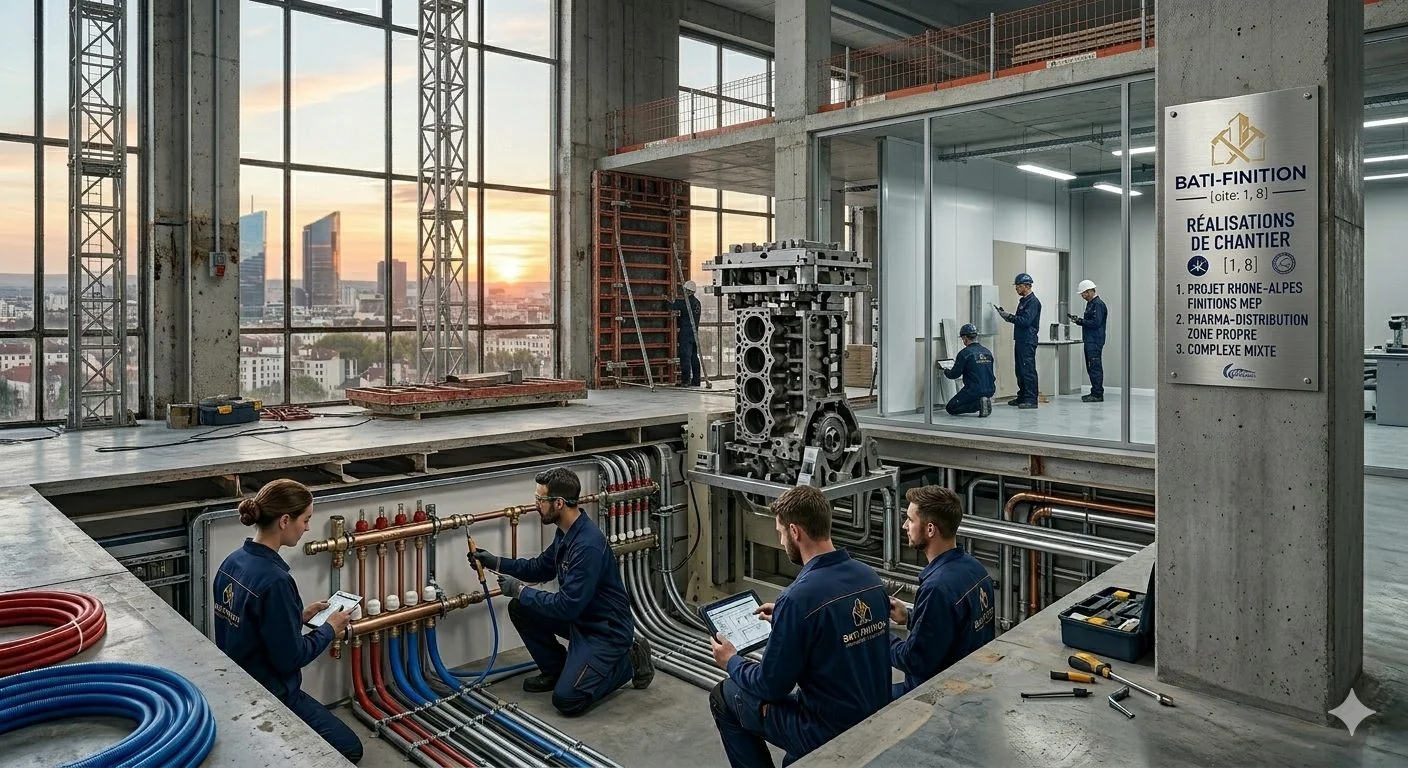 Chantier tertiaire — installations techniques bureau